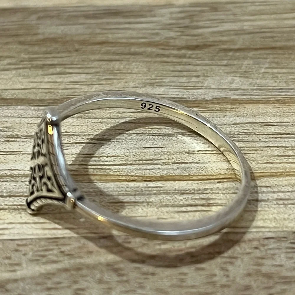 SOLID 925 STERLING SILVER BALI STYLE RING SIZE 8.5 DAINTY MINIMAL - Picture 5 of 8